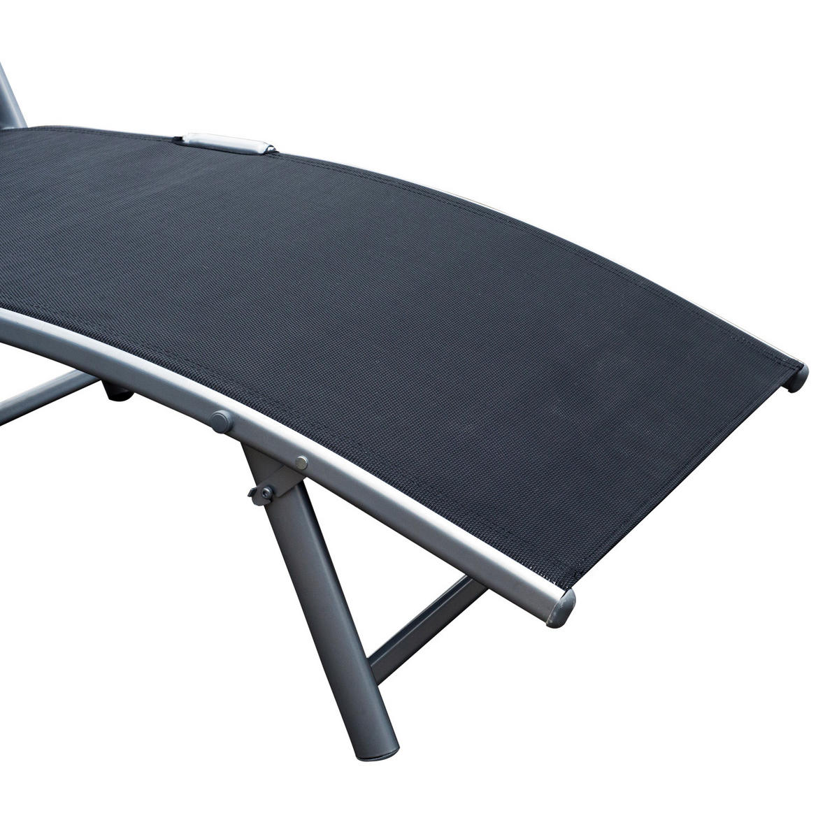 SONNENLIEGE, klappbar mit Kissen, Metall+Stoff, Schwarz, 137 x 63,5 x 100,5 cm - Schwarz, Metall (63.5/100.5/137cm) - Outsunny