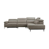 ECKSOFA Linus Echtleder Greige - Greige, Leder/Metall (262/220cm)