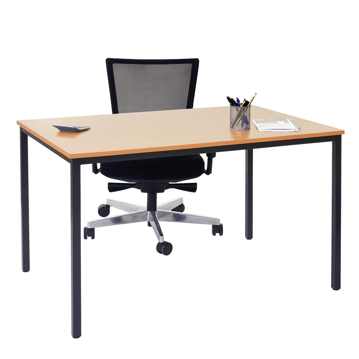 SCHREIBTISCH PETRILA eckig Buche Dekor - Buchefarben, Holzwerkstoff (80/120/75cm) - MCW