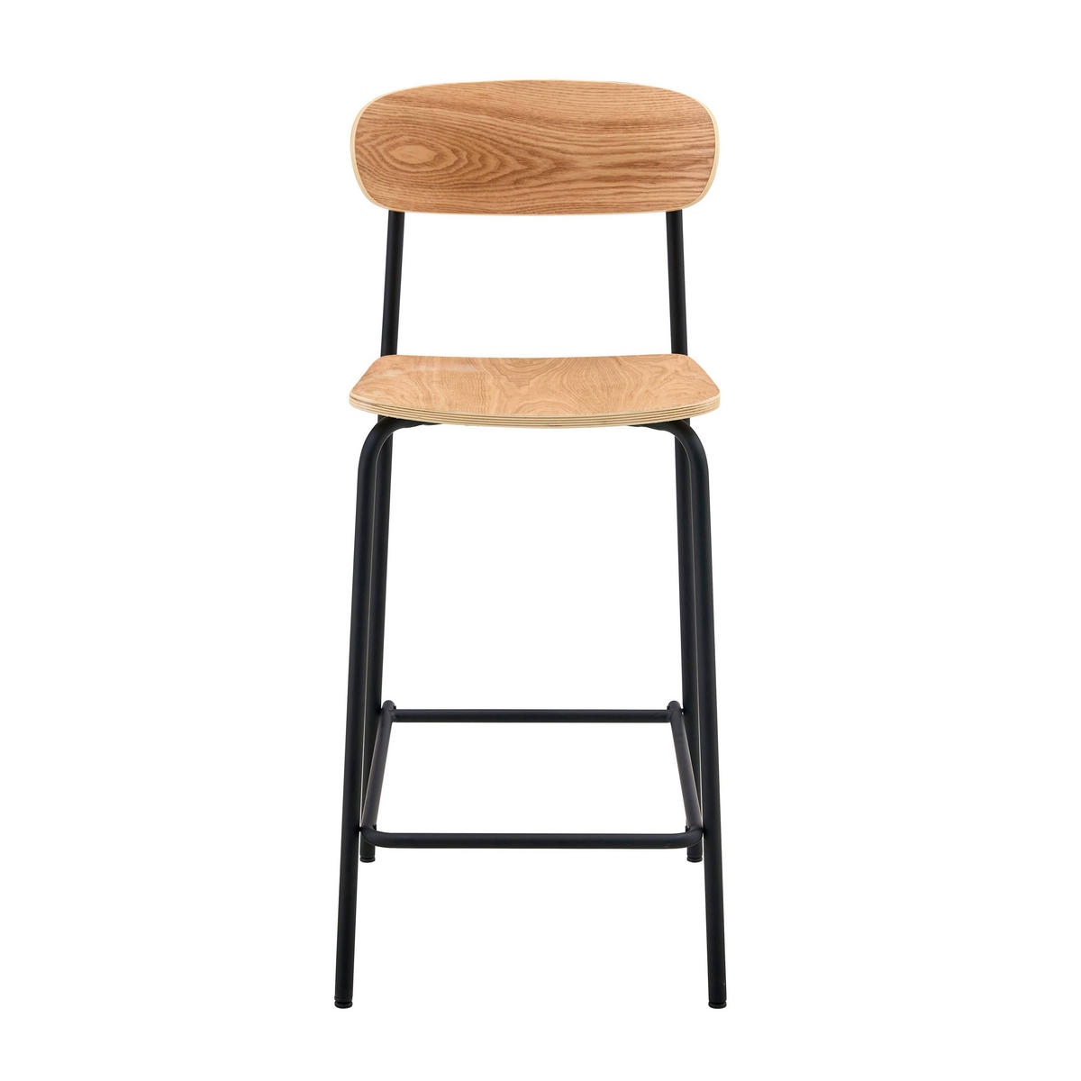 BARHOCKER 2-tlg., Schwarz - Schwarz, Metall (42/96/50cm) - Oviala