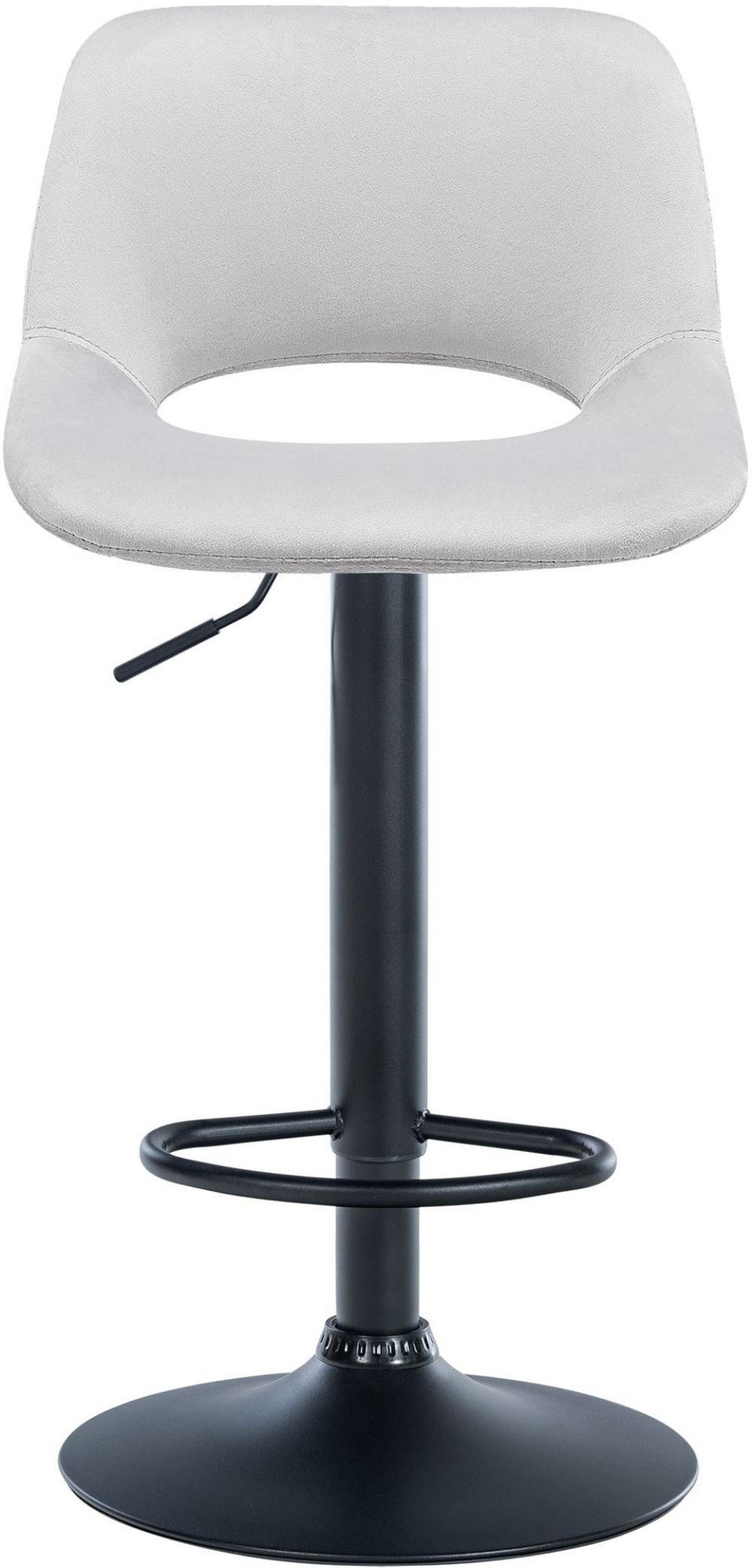 BARHOCKER 2er Set Samt hellgrau - Hellgrau/Schwarz, Textil/Metall (42/86/46cm) - CLP