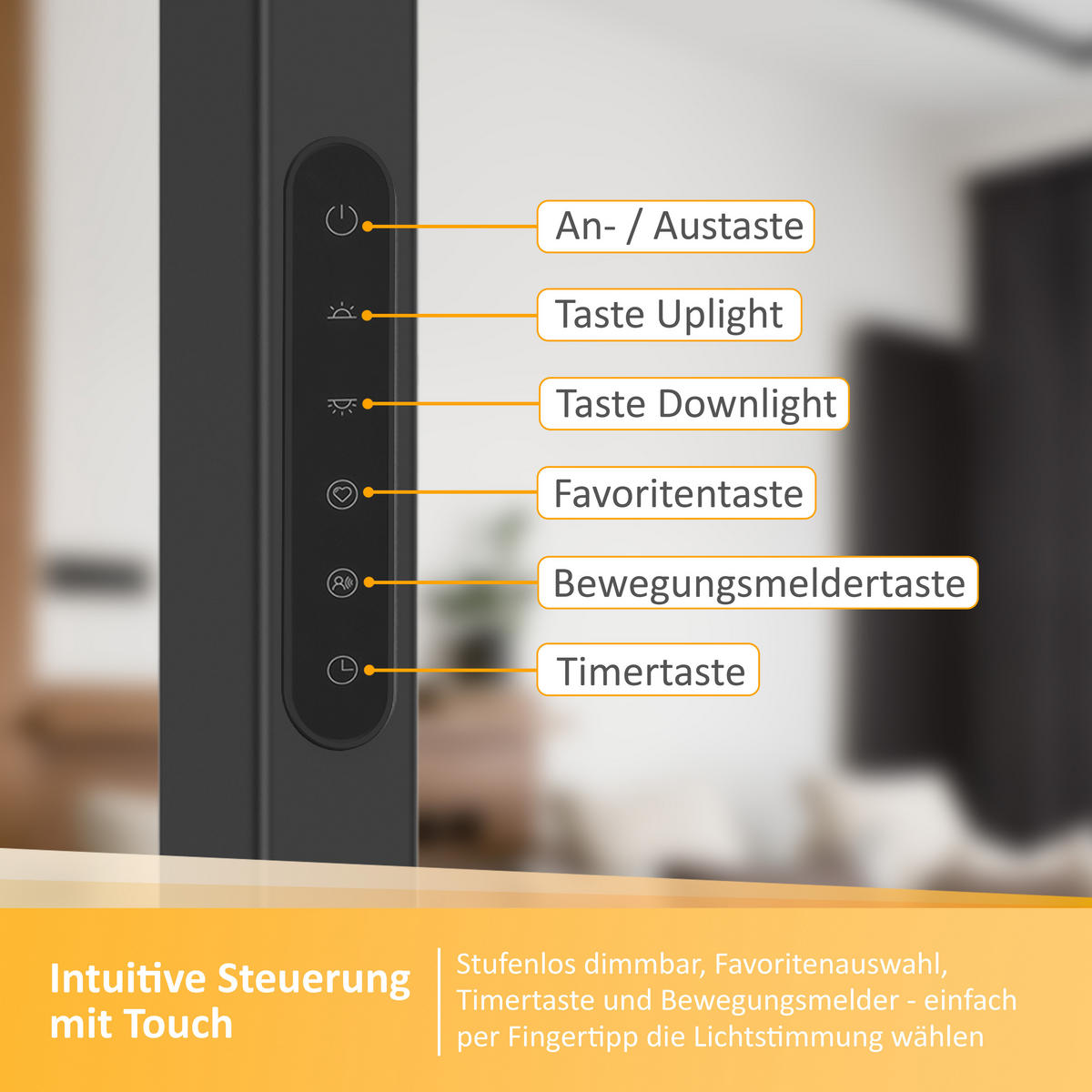 LED-STEHLEUCHTE Schwarz 195 x 80 x 24 cm Metall - Schwarz, Metall (80/30/195cm) - Northpoint