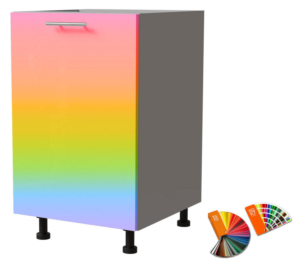 UNTERSCHRANK Brerra D1D/50 50 / 50 / 82 cm - Multicolor/Grau, Holz/Holzwerkstoff (50/82/50cm) - Feldmann-Wohnen