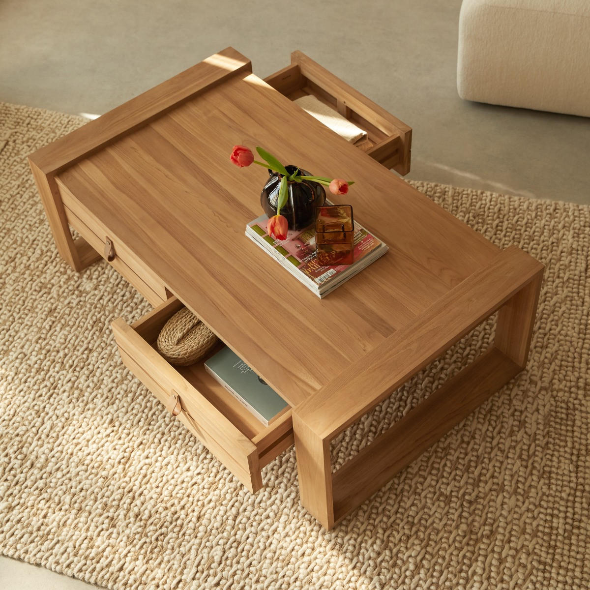 COUCHTISCH Minimalys Natur aus Teak - Naturfarben, Holz (70/120/40cm) - Tikamoon