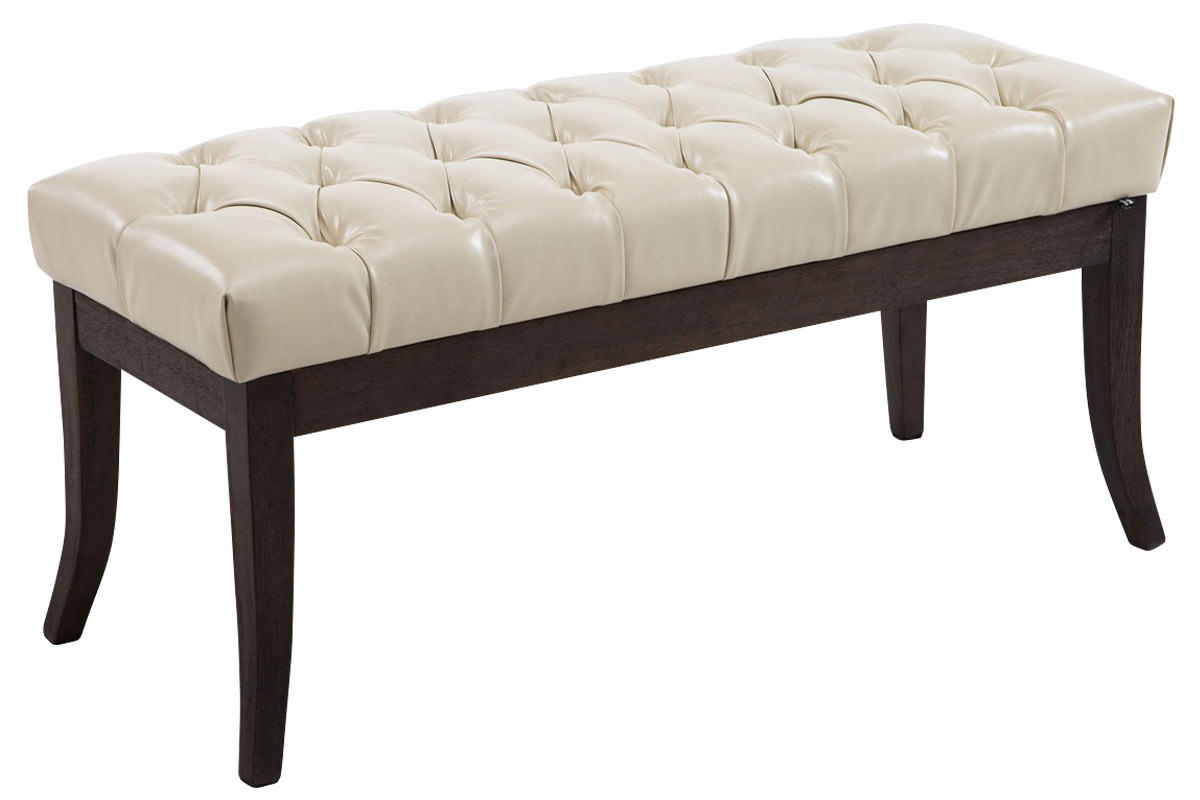 SITZBANK Cannes Kunstleder Creme Dunkelbraun - Creme, Leder (100/46/38cm) - DELUKE