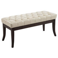 SITZBANK Cannes Kunstleder Creme Dunkelbraun - Creme, Leder (100/46/38cm) - DELUKE