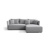 ECKSOFA MILANO rechts hellgrau Cord Poso 110 - Schlaffunktion, Bettkasten - Hellgrau, Textil (245/184cm) - Cornero