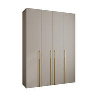 DREHTÜRENSCHRANK 245,5/180/40 4-türig - Kaschmir/Goldfarben, Holz/Metall (180/245.5/40cm) - Abiks Möbel