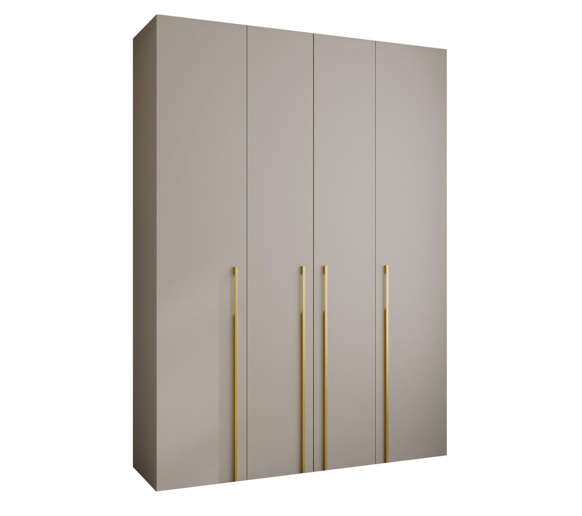 DREHTÜRENSCHRANK 245,5/180/40 4-türig - Kaschmir/Goldfarben, Holz/Metall (180/245.5/40cm) - Abiks Möbel