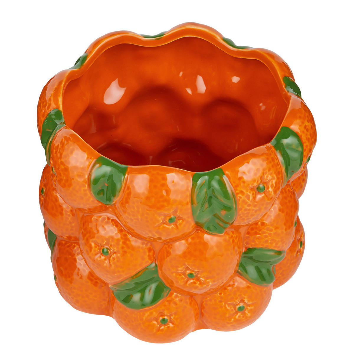 BLUMENTOPF Naranja Orange - Orange, Keramik (18cm) - Butlers