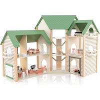 PUPPENHAUS 83cm Grün - Grün, Holz (37/83/87cm) - COSTWAY