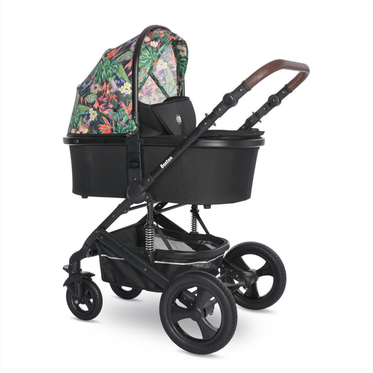 KOMBIKINDERWAGEN Boston 2 in 1 blumen Sportsitz Babywanne Mückennetz bis 22 kg - Multicolor, Metall (106/60/118cm) - Lorelli