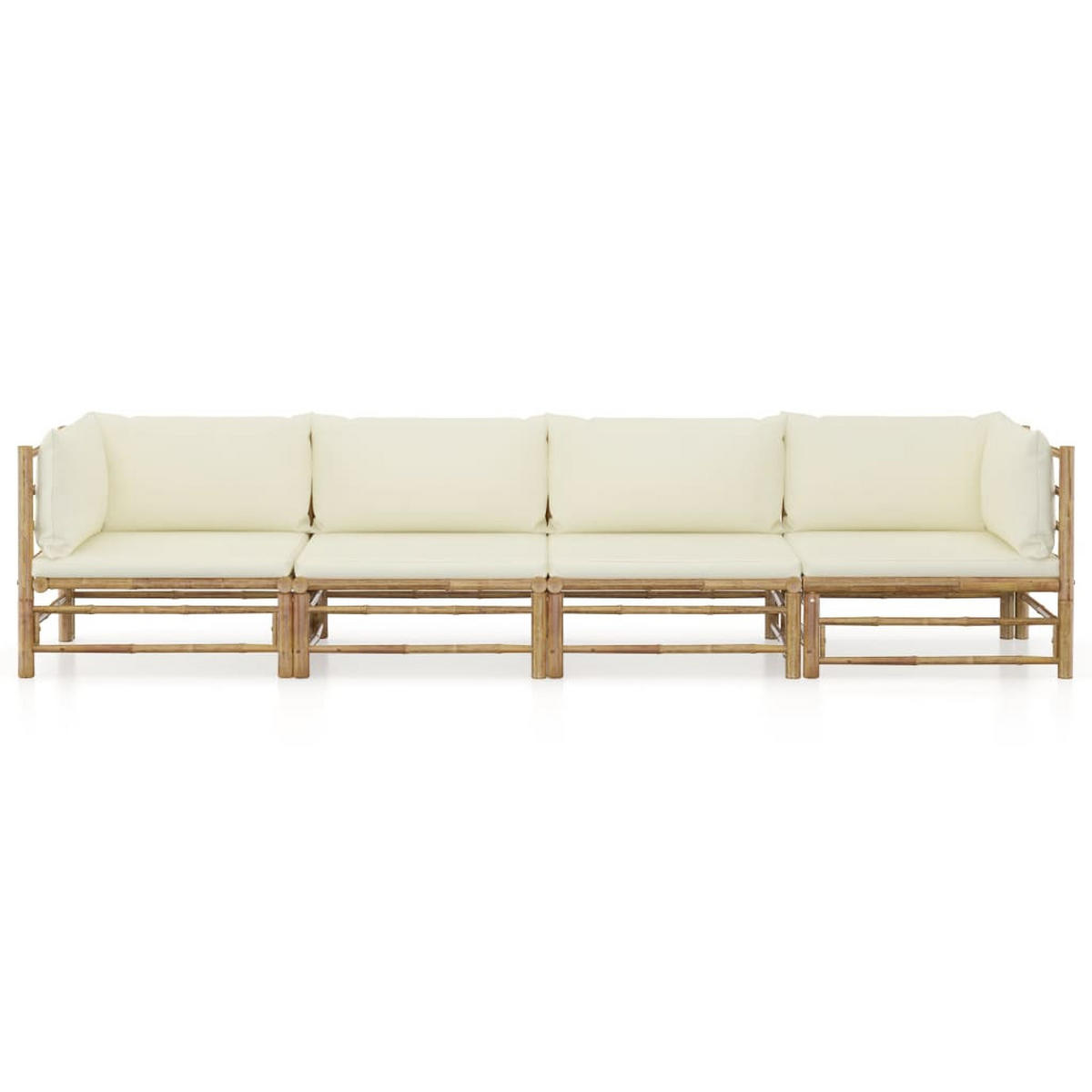 GARTENSET Requa 4-teilig - Weiß, Naturmaterialien - Nettlife