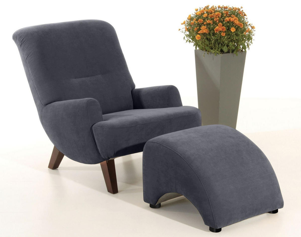 SESSEL Kajsa 71x80x101 Bezug Veloursstoff Buche nussbaum/anthrazit - Anthrazit, Kunststoff (101/80/71cm) - 58aufmkessel