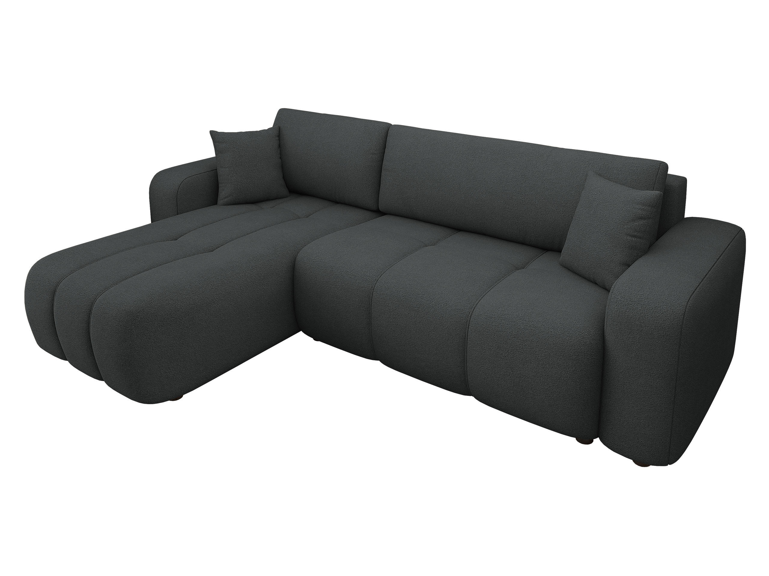 ECKSOFA Furyn - Anthrazit/Schwarz, Holz/Kunststoff (244/145cm) - MIRJAN24