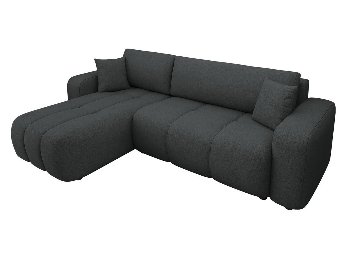 ECKSOFA Furyn - Anthrazit/Schwarz, Holz/Kunststoff (244/145cm) - MIRJAN24
