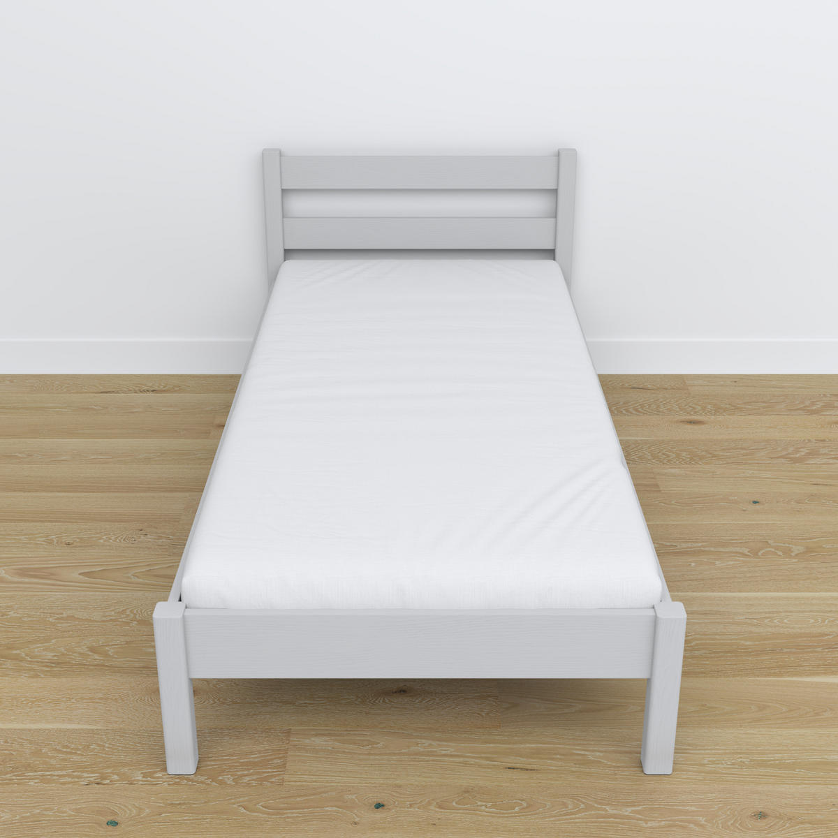 BETT N01 Grau 100/200 - Grau, Naturmaterialien/Holz (100/200cm) - N-Wood
