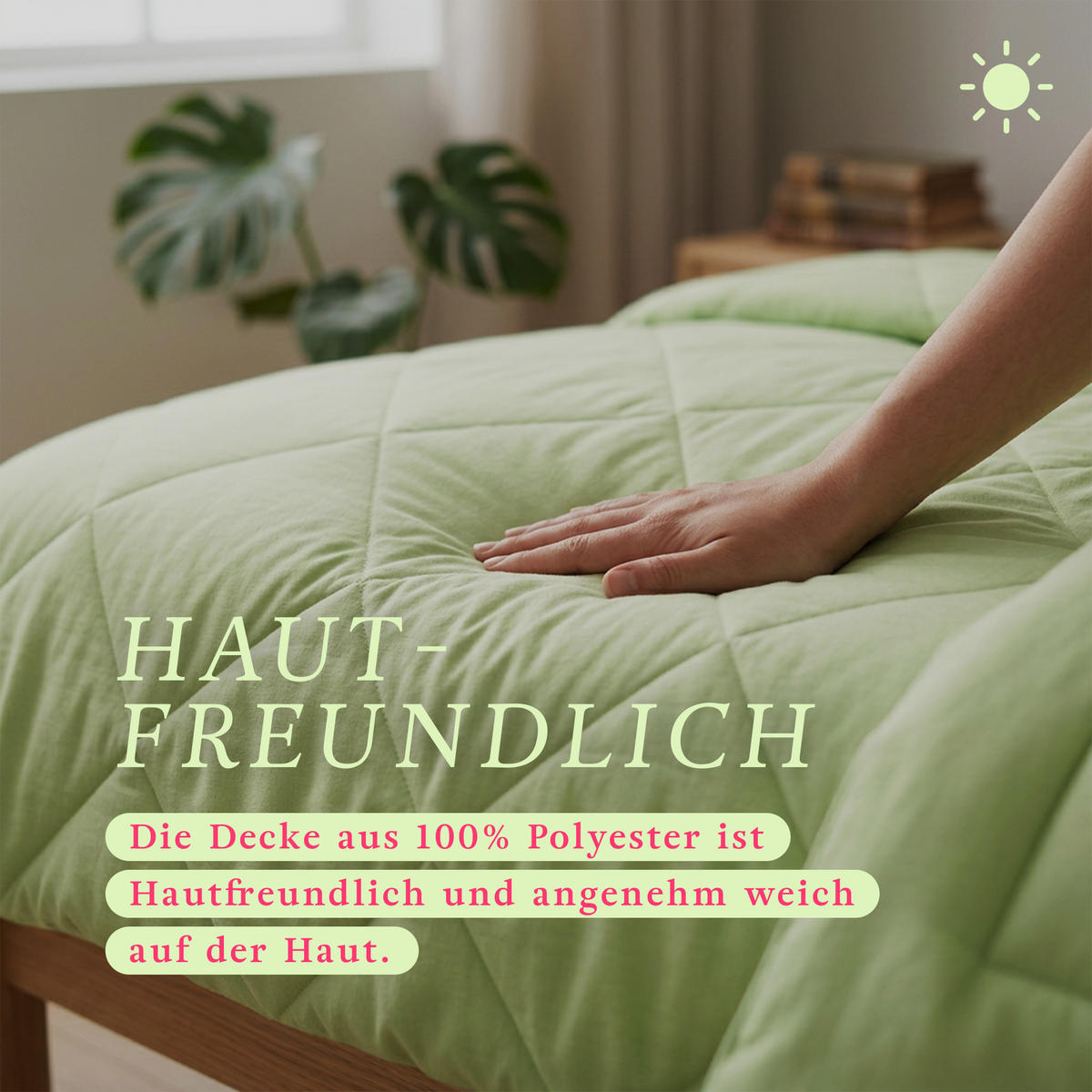 SOMMERBETT Steppbett leicht Apfelgrün 135x200 cm - Grün, Textil (135/200cm) - Bestlivings
