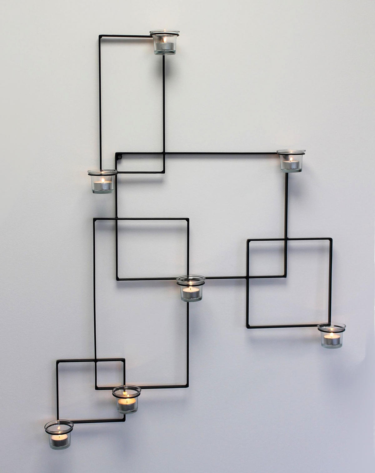 TEELICHTHALTER Alegria Metall Wand Schwarz - Schwarz, Metall (87cm) - DanDiBo