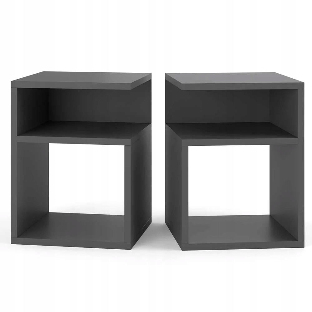 NACHTTISCH – Grau - Dunkelgrau/Grau, Holz (32/41/30cm) - Stiv Meble