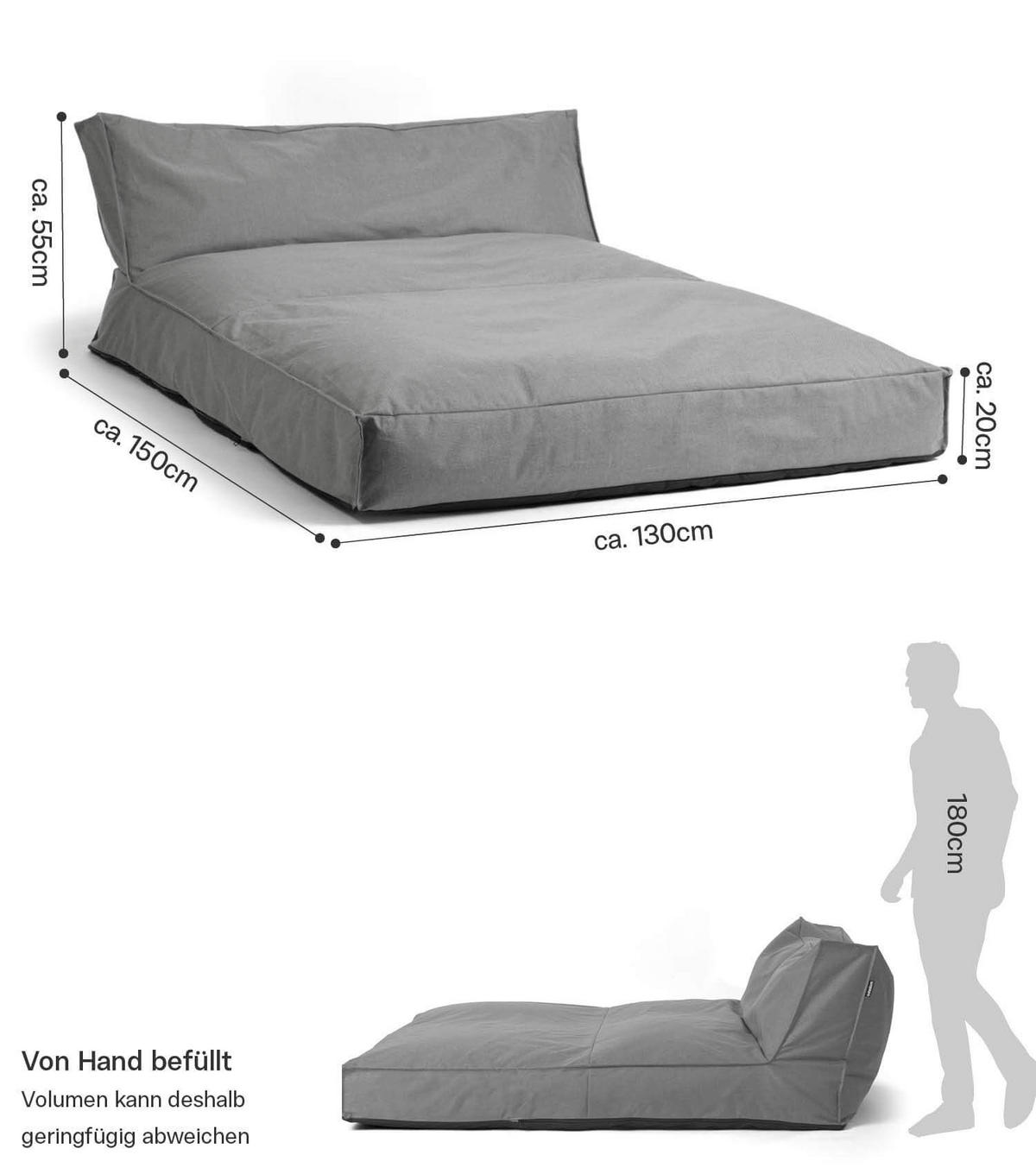 OOUTDOOR-LOUNGE Das Daybed - Dunkelgrau, Textil (130/55/150cm) - Mokebo