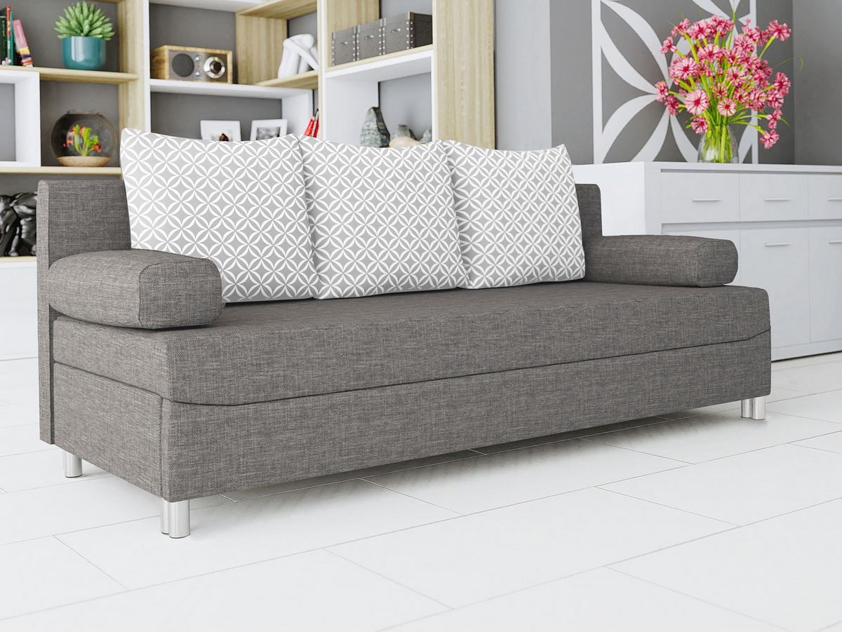 SCHLAFSOFA Dover - Chromfarben/Silberfarben, Holz/Kunststoff (192/86/80cm) - MIRJAN24