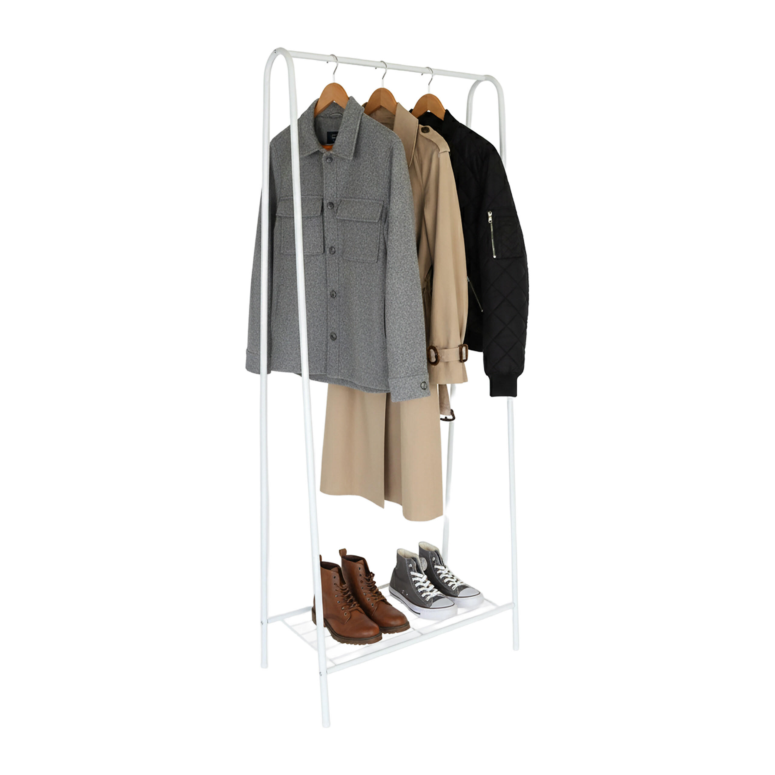 KLEIDERSTÄNDER - Weiß, Metall (60/151/34.5cm) - Relaxdays