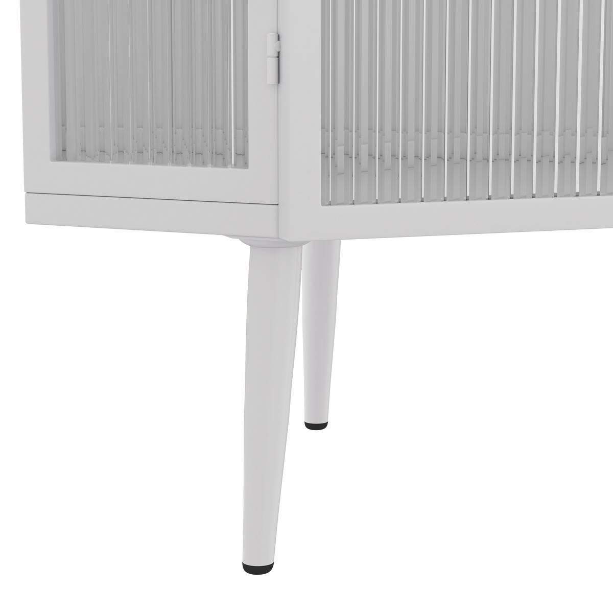 BAD-ECKSCHRANK Weiß, Glastür & 3 Ablagen, 56 x 42,5 x 110 cm - Weiß, Metall (56/110/42.5cm) - Urban Meuble