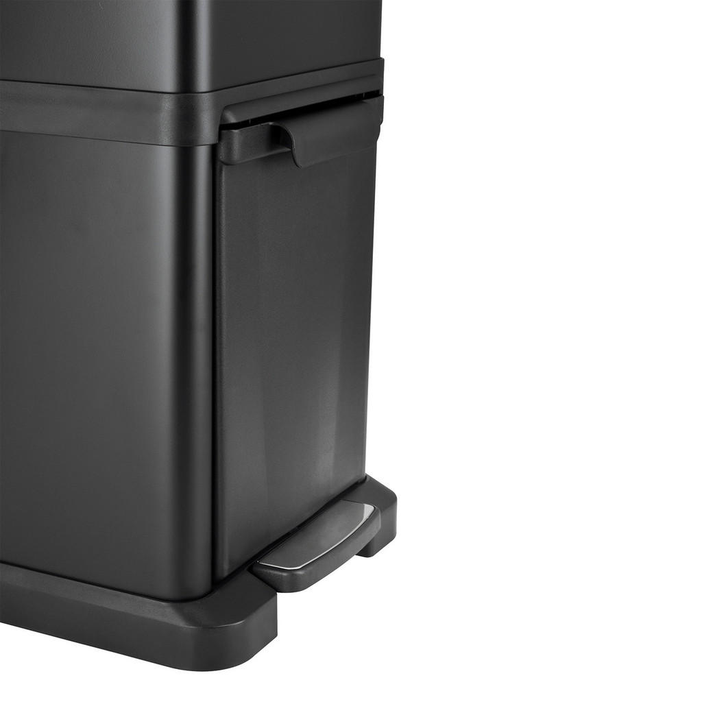 Thumbnail - Svita Mülleimer, Schwarz, Metall, Quadratisch, 33x77x33 cm, Küchen, Küchenausstattung, Mülleimer