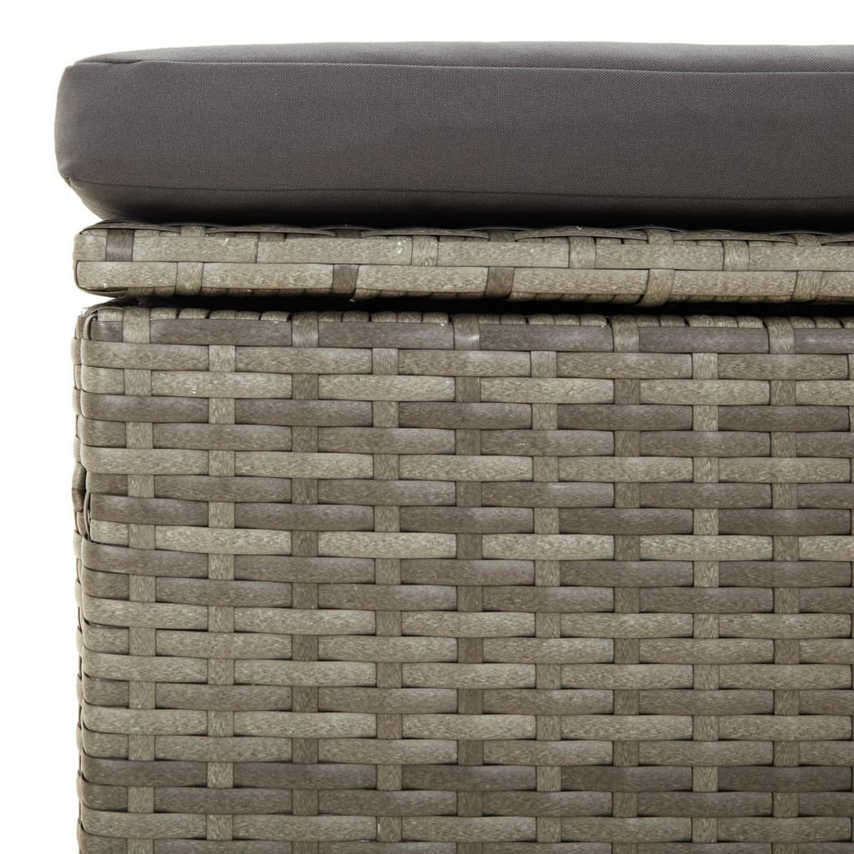 GARTEN-LOUNGE-SET 3-TLG. Mit Kissen Grau Poly Rattan - Grau, Kunststoff - vidaXL