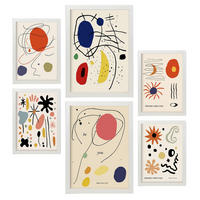 POSTER Set Mit 6 Zusammenfassung Picasso Matisse Inso A3 & A4 Weißer Rahmen - Weiß, Papier (29/3cm) - Nacnic
