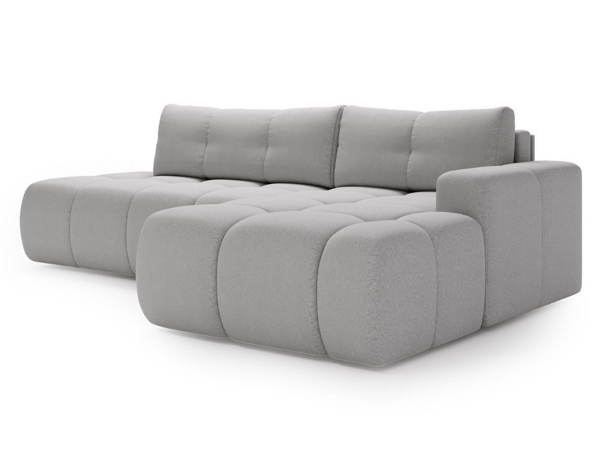 ECKSOFA Montero Bouclé-Stoff Grau Rechts - Grau, Holz/Textil (280/177cm) - Graingold
