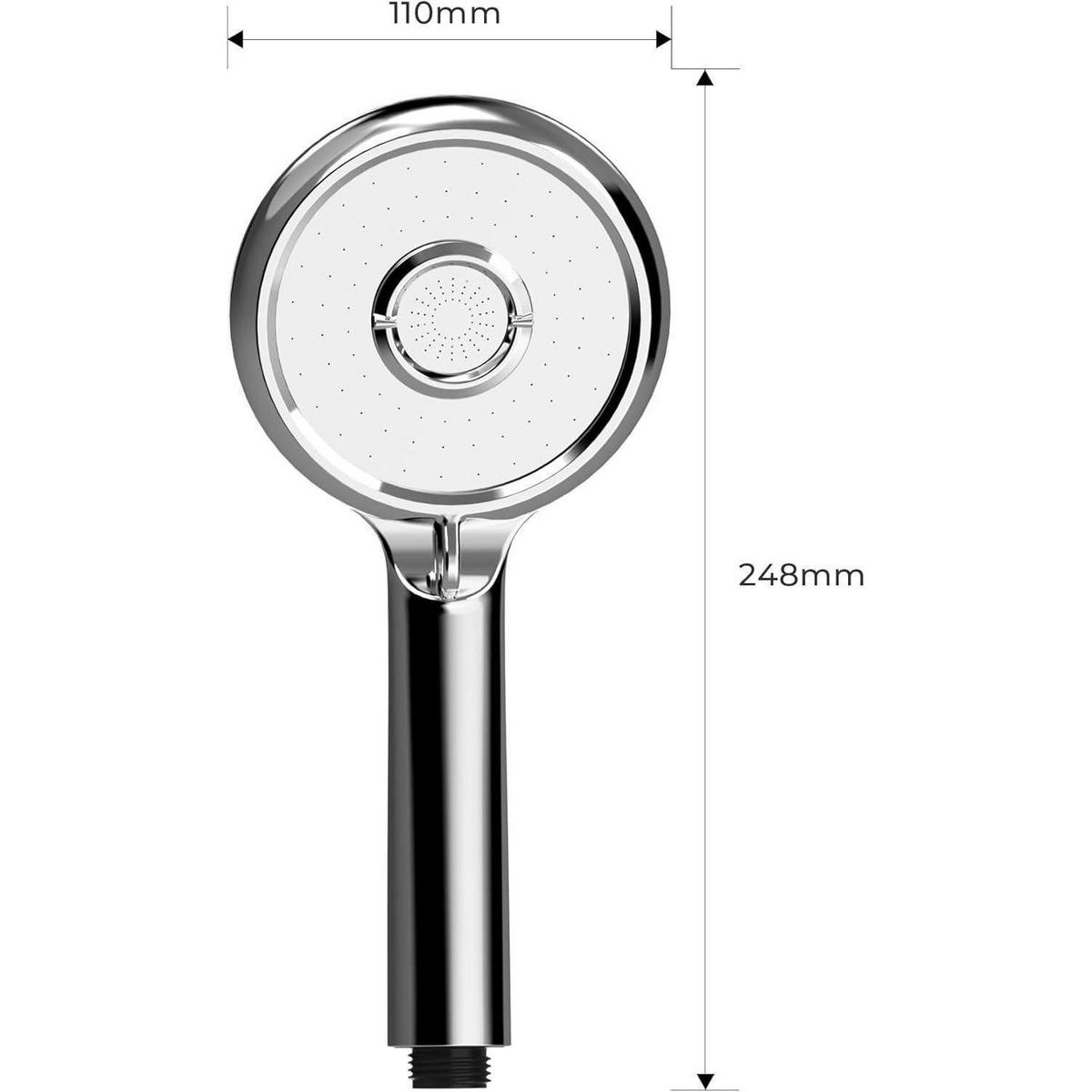 HANDBRAUSE mit 3 Strahlarten Chrom - Silberfarben, Metall (15/12.7/32cm)