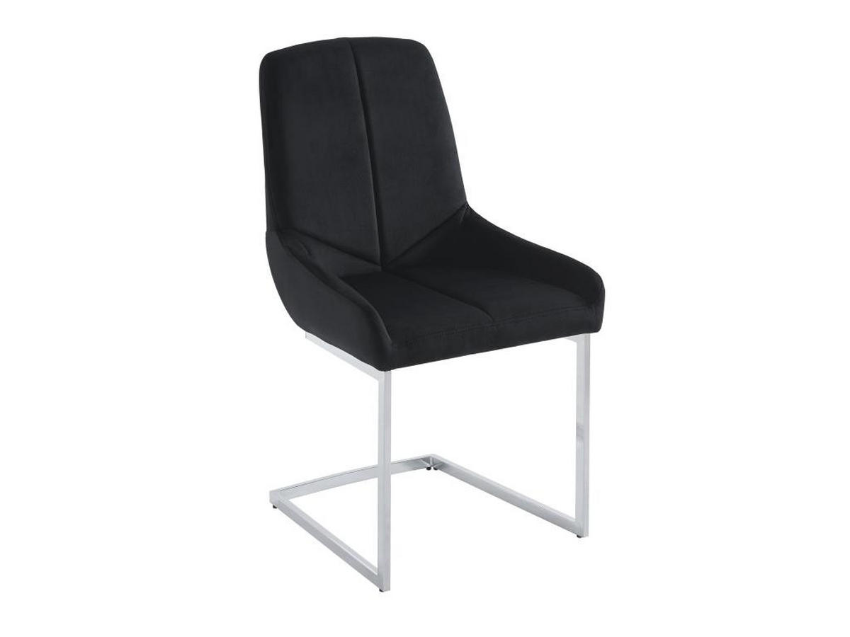 STUHL 2er-Set - Samt & Metall - Schwarz - BERLONA - Schwarz, Textil (58/96/53cm) - Vente-Unique