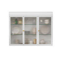 KÜCHENOBERSCHRANK mit Glasfront in Weiß, 3 Türen – wandmontiert - Weiß, Glas (90/70/19.5cm) - BEAOK