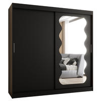 SCHWEBETÜRENSCHRANK 200/200/62 2-türig - Silberfarben/Schwarz, Holz (200/200/62cm) - MÖBEL KRYSPOL