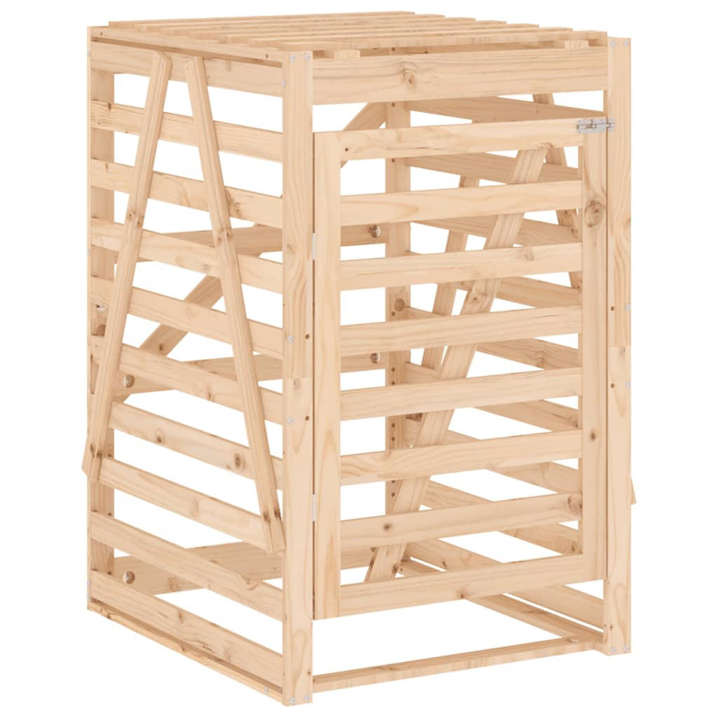 1ER Mülltonnenbox Kiefernholz BOUMI | 84x90x128,5cm Natur | Für 1 Tonne - Naturfarben, Holz (84/128.5/90cm) - DELUKE