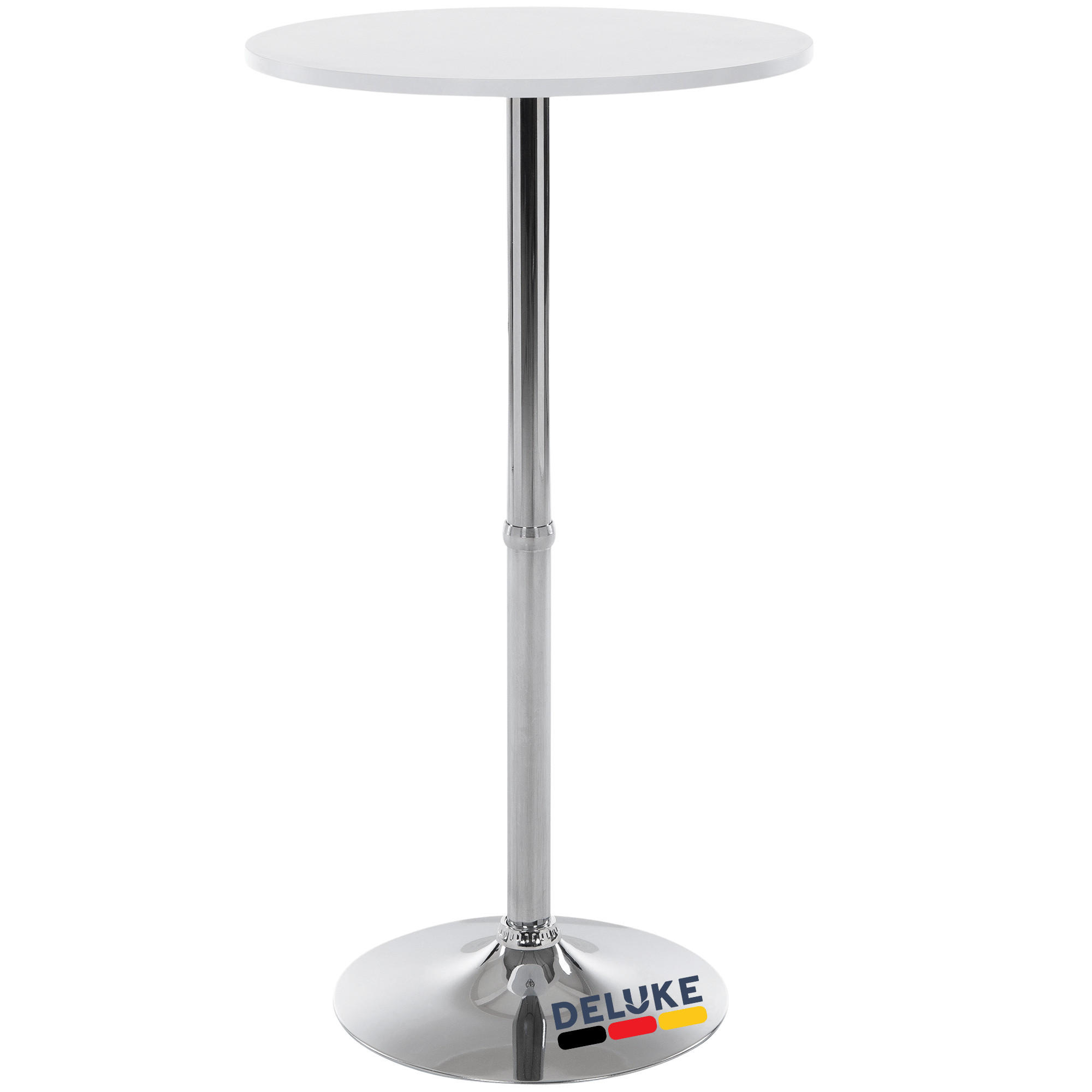 STEHTISCH rund Ø 60 cm BERLI 108x60 cm Weiß-Silber - Weiß, Metall (60/60/108cm) - DELUKE