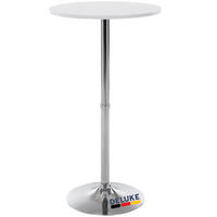 STEHTISCH rund Ø 60 cm BERLI 108x60 cm Weiß-Silber - Weiß, Metall (60/60/108cm) - DELUKE