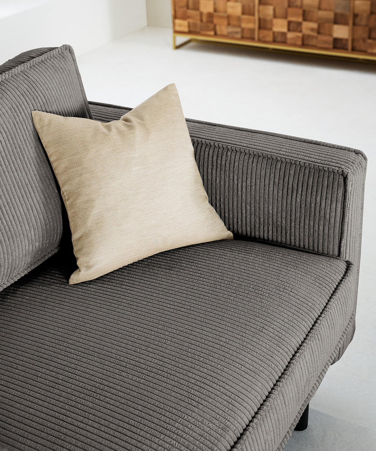 XL SESSEL - Schwarz/Grau, Textil/Metall (117/81/96cm) - home24