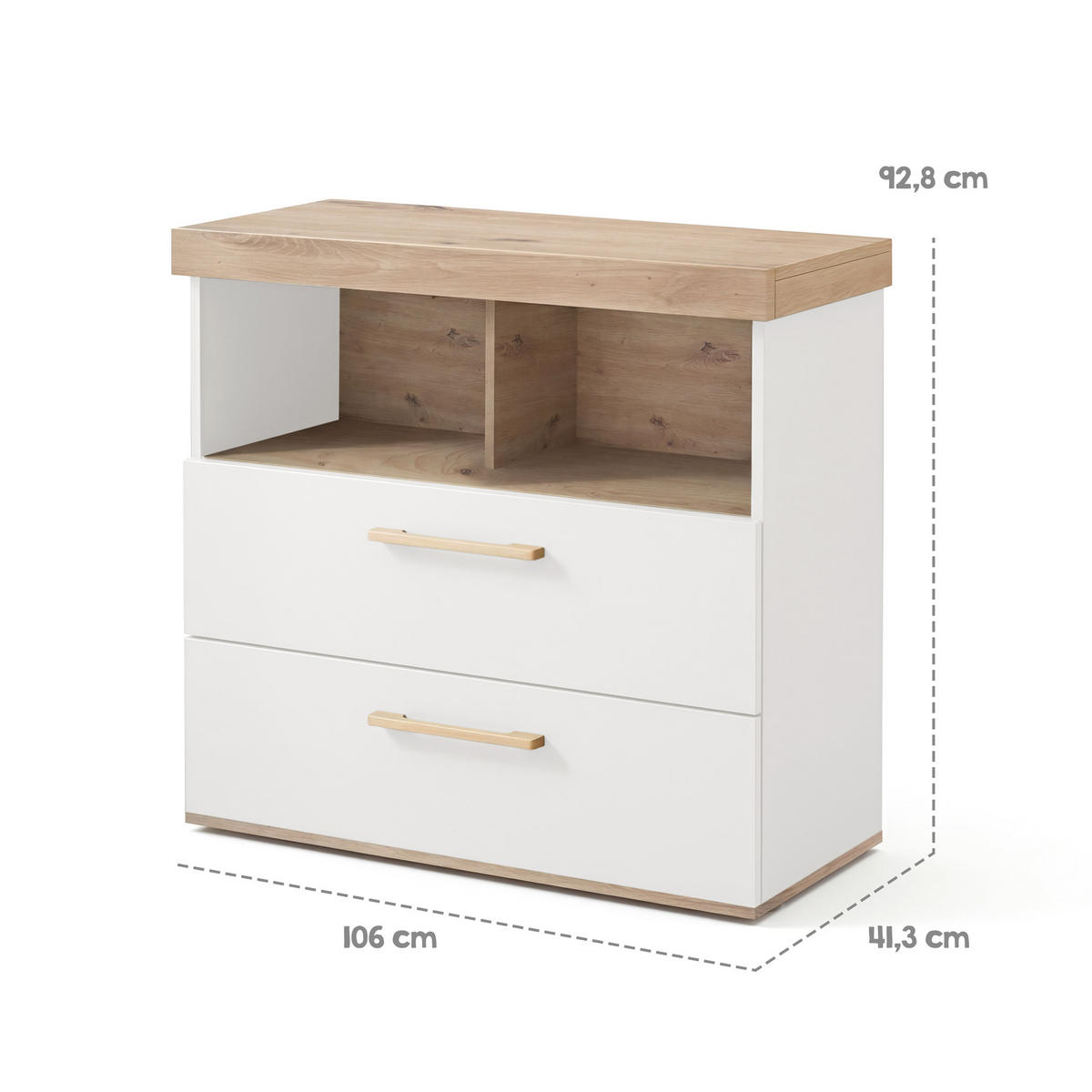 WICKELKOMMODE Jimmy Weiß - Weiß, Holzwerkstoff (110/103/78cm) - Roba