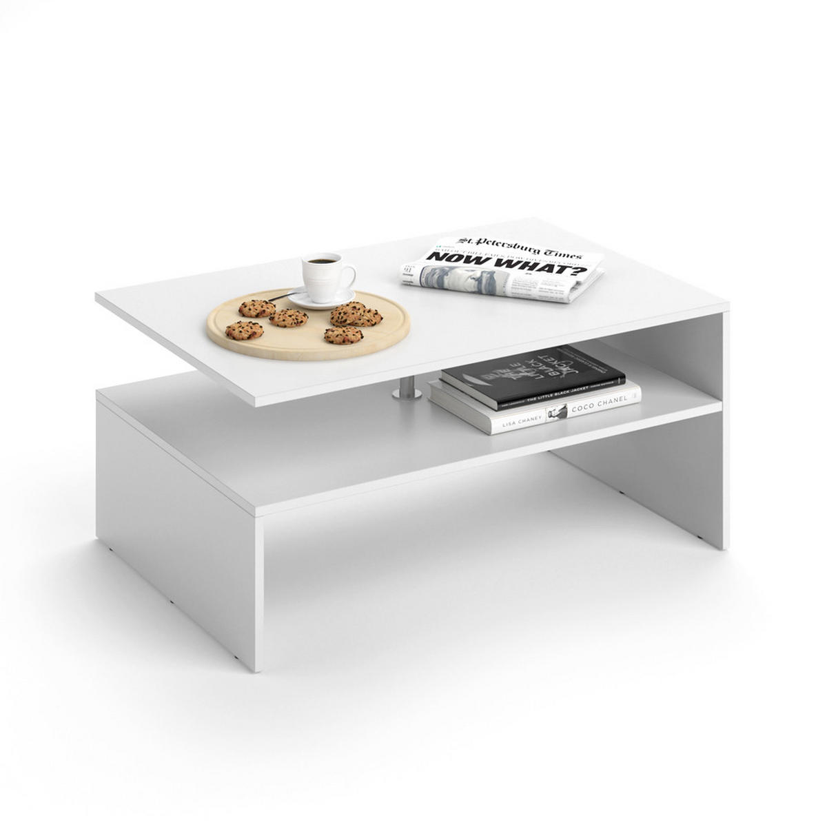 COUCHTISCH Amato Weiß 90 x 60 cm - Weiß, Holzwerkstoff (60/90/42cm) - Vicco