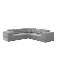 ECKSOFA Chantal In Moly - Hellgrau, Holzwerkstoff/Textil (246/246cm) - Fun Möbel