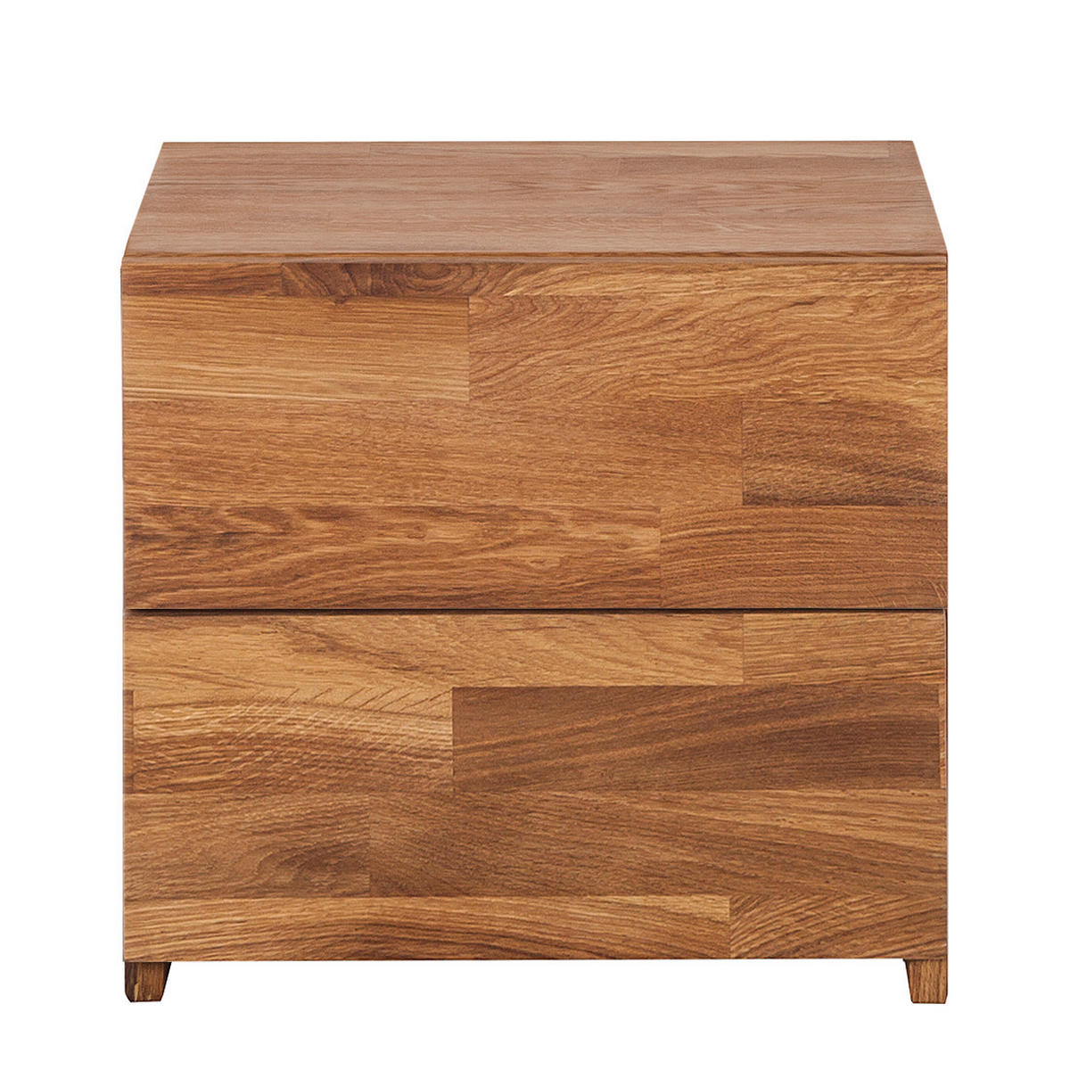 NACHTKOMMODE - Massivholz - Eichefarben, Holz (40/37/33cm) - home24