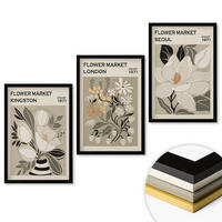 WANDBILDER 3er-Set - 40x60 cm Schwarzer Rahmen - Retro-Blumen aus Städten rund um die Welt - Schwarz, Kunststoff (40/60cm) - ArtPrintCave