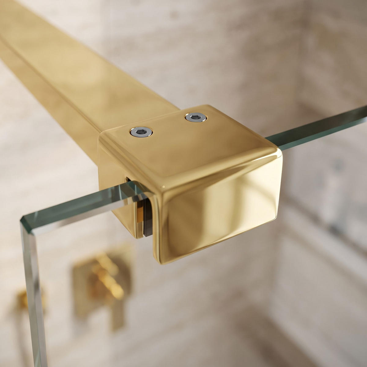 STABILISIERUNGSSTANGE Für Duschwand 150 Cm Rea Gold - Goldfarben, Metall (3.2/150/3.2cm) - REA