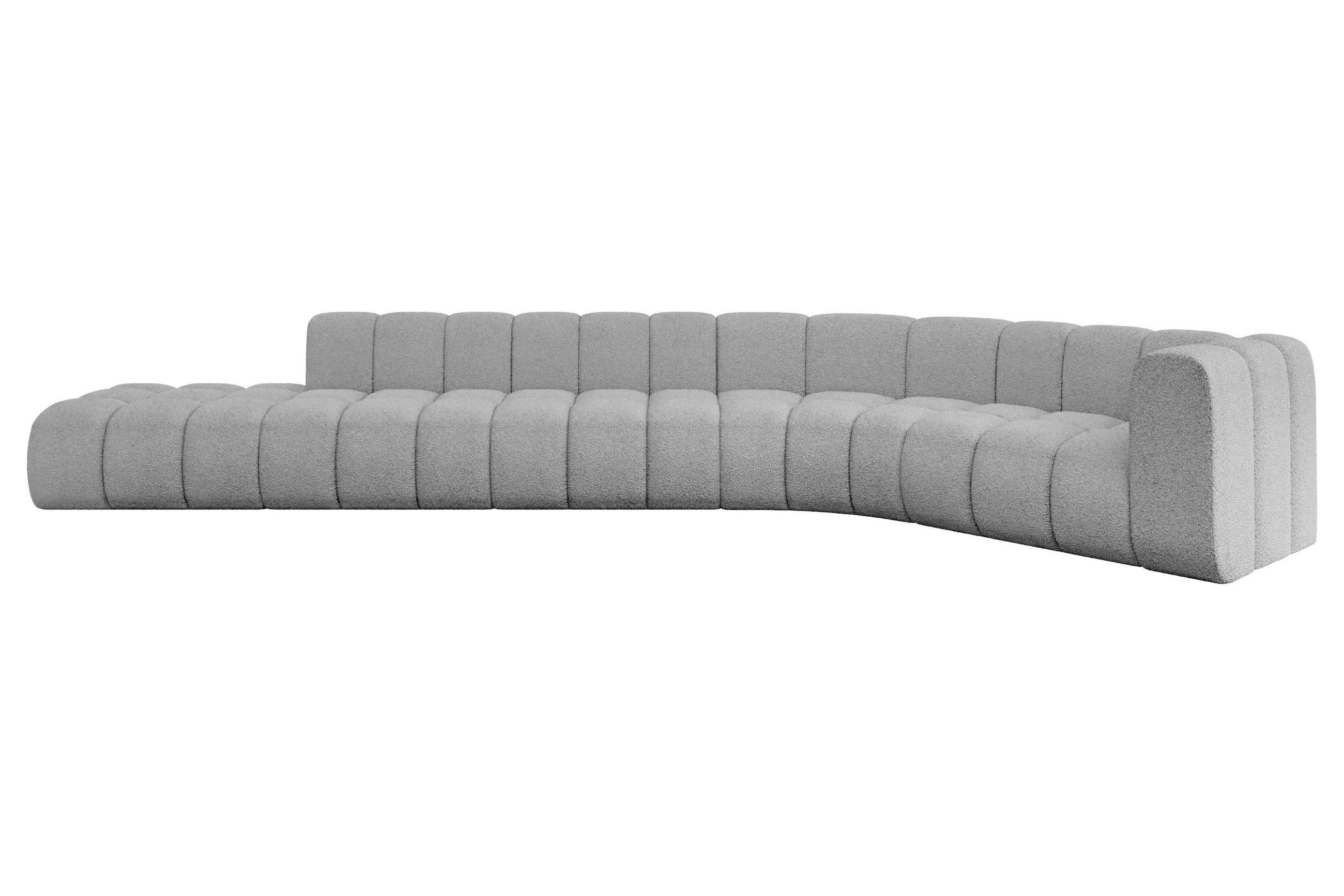 ECKSOFA modulares Sofa Tilmo-L2 - 490x194x70 cm Hellgrau - Hellgrau, Holzwerkstoff/Textil (490/194cm) - ALTDECOR