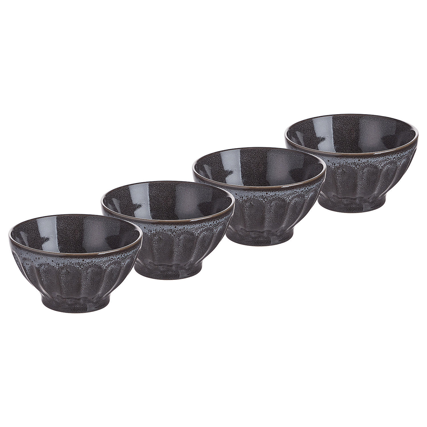 SCHÜSSEL (4er Set) Bergamo - Anthrazit, Keramik (16/16/9cm) - Butlers