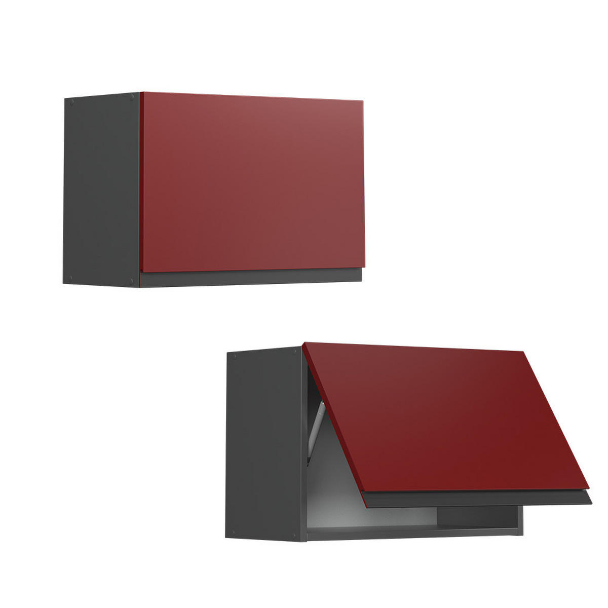 HÄNGESCHRANK R-Line Rot 60 cm J-Shape, flach - Anthrazit/Rot, Holzwerkstoff (60/40/31cm) - Vicco