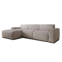 ECKSOFA L Form Didim mini Creme 310/165/78 cm – stilvolle kleine Eckcouch L - Creme/Schwarz, Kunststoff/Textil (165/310cm) - AX Living